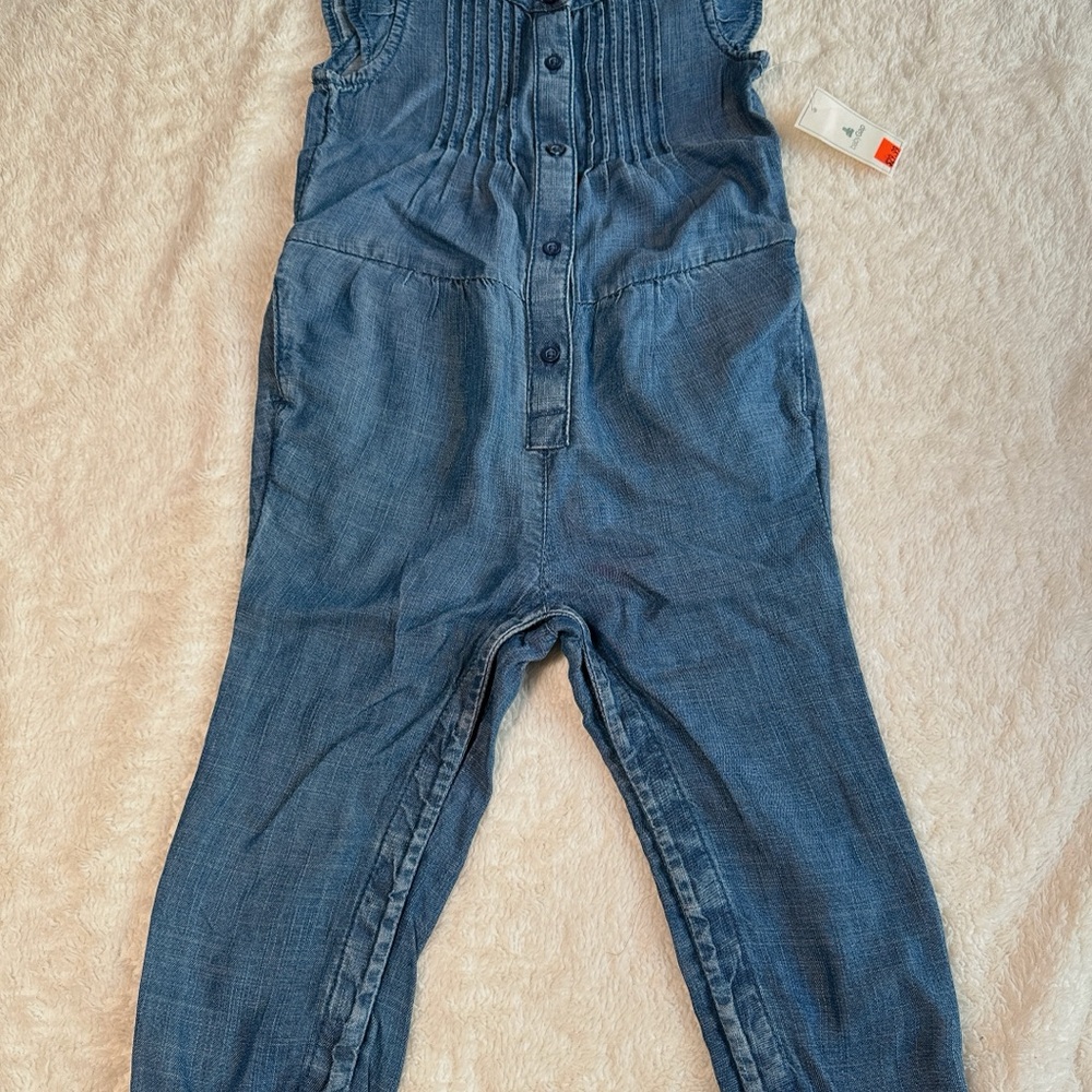 Gap baby girl soft denim jumpsuit
